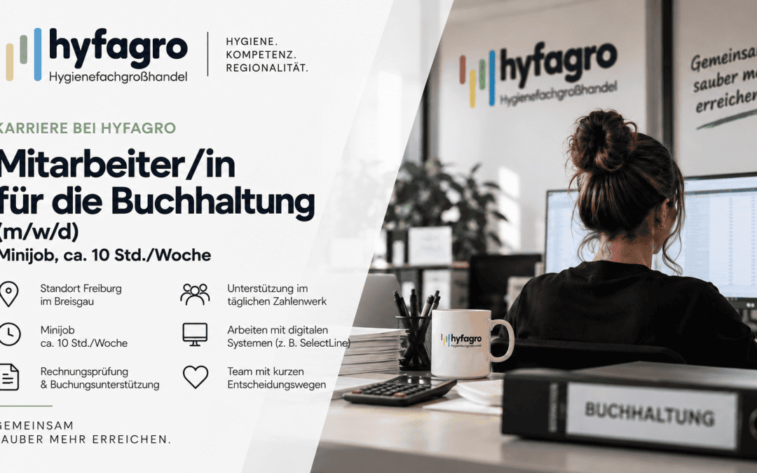 Mitarbeiter/in (m/w/d) für die Buchhaltung gesucht – Minijob, ca. 10 Std./Woche